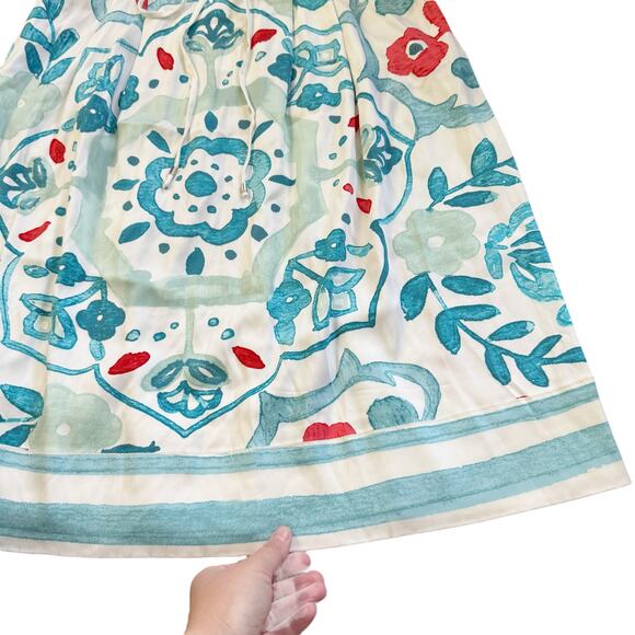 Ann Taylor LOFT Watercolor Floral Drawstring Skirt Size 10 NEW Whisper White - Picture 6 of 15